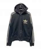 adidasアディダス）の古着「ジップパーカー」｜ブラック