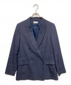 PLSTプラステ）の古着「トリアセブレンドオックスダブルジャケット」｜ネイビー