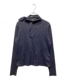 STEVEN ALAN（スティーブンアラン）の古着「ラメ タイモチーフ プルオーバー」｜ネイビー