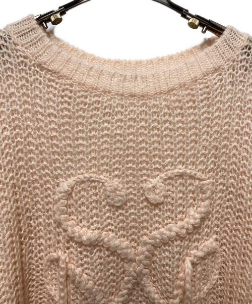 Snidel（スナイデル）Snidel (スナイデル) ロゴローゲージニットプルオーバー ピンク サイズ:freeの古着・服飾アイテム