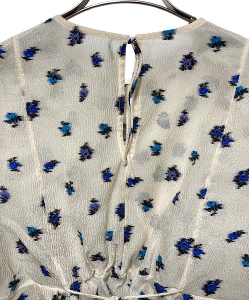 FRAY ID（フレイ アイディー）FRAY ID (フレイ アイディー) ドロップショルダーパフスリーブチュニック アイボリー×ブルー サイズ:1の古着・服飾アイテム