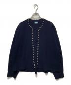 KUMIKYOKUクミキョク）の古着「AMOSSAパール カーディガン」｜ネイビー