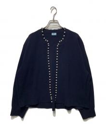 KUMIKYOKU（クミキョク）の古着「AMOSSAパール カーディガン」｜ネイビー