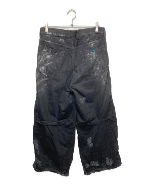 MUZE TURQUOISE LABEL（ミューズ ターコイズ レーベル）MUZE TURQUOISE LABEL (ミューズ ターコイズ レーベル) ダメージデニムパンツ ブラック サイズ:1の古着・服飾アイテム