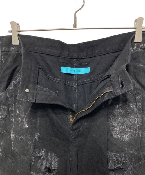 MUZE TURQUOISE LABEL（ミューズ ターコイズ レーベル）MUZE TURQUOISE LABEL (ミューズ ターコイズ レーベル) ダメージデニムパンツ ブラック サイズ:1の古着・服飾アイテム