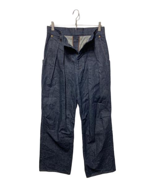 拳骨創造（ゲンコツクリエイト）拳骨創造 (ゲンコツクリエイト) タックデニムパンツ インディゴ サイズ:Mの古着・服飾アイテム