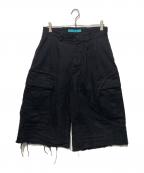 MUZE TURQUOISE LABELミューズ ターコイズ レーベル）の古着「デニムショーツカーゴ」｜ブラック