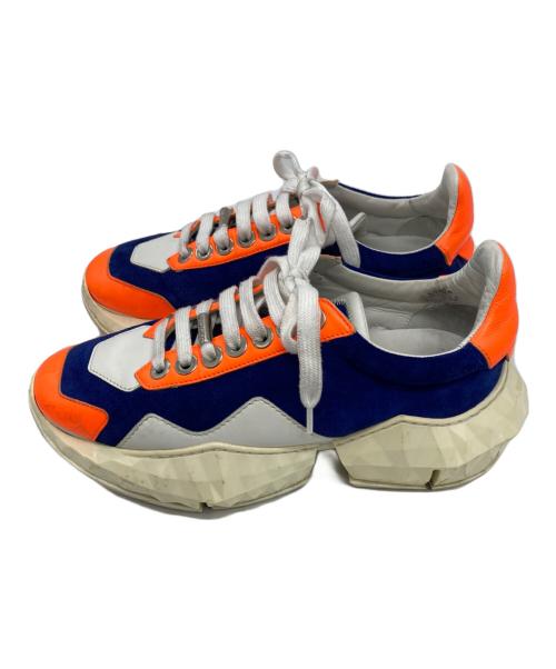 JIMMY CHOO（ジミーチュウ）JIMMY CHOO (ジミーチュウ) ダイヤモンドスニーカー オレンジ×ネイビー サイズ:36の古着・服飾アイテム