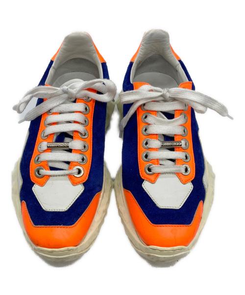 JIMMY CHOO（ジミーチュウ）JIMMY CHOO (ジミーチュウ) ダイヤモンドスニーカー オレンジ×ネイビー サイズ:36の古着・服飾アイテム