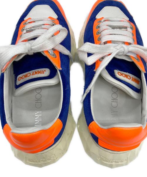 JIMMY CHOO（ジミーチュウ）JIMMY CHOO (ジミーチュウ) ダイヤモンドスニーカー オレンジ×ネイビー サイズ:36の古着・服飾アイテム