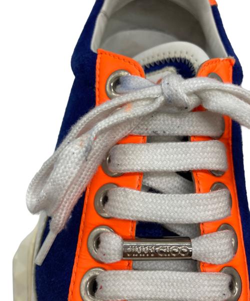 JIMMY CHOO（ジミーチュウ）JIMMY CHOO (ジミーチュウ) ダイヤモンドスニーカー オレンジ×ネイビー サイズ:36の古着・服飾アイテム