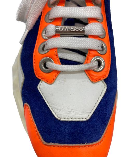 JIMMY CHOO（ジミーチュウ）JIMMY CHOO (ジミーチュウ) ダイヤモンドスニーカー オレンジ×ネイビー サイズ:36の古着・服飾アイテム