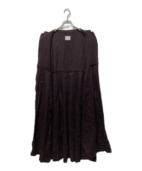 Honnete（オネット）Honnete (オネット) コットンタイプライターマンダリンカラータックドレス ブラウン サイズ:freeの古着・服飾アイテム