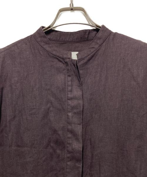 Honnete（オネット）Honnete (オネット) コットンタイプライターマンダリンカラータックドレス ブラウン サイズ:freeの古着・服飾アイテム