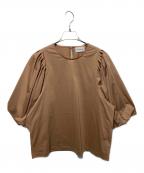 ADAWASアダワス）の古着「プレーティングジャージー バルーンスリーブTシャツ」｜ベージュ