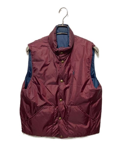 POLO RALPH LAUREN（ポロ・ラルフローレン）POLO RALPH LAUREN (ポロ・ラルフローレン) リバーシブルダウンベスト ネイビー×ボルドー サイズ:Mの古着・服飾アイテム