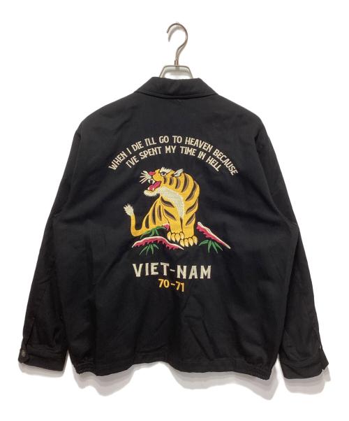 HOUSTON（ヒューストン）HOUSTON (ヒューストン) VIETNAM JACKET (TIGER) ブラック サイズ:XXLの古着・服飾アイテム