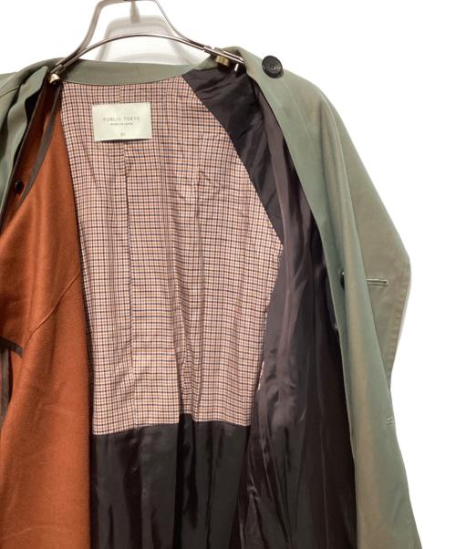 PUBLIC TOKYO（パブリックトウキョウ）PUBLIC TOKYO (パブリックトウキョウ) ハイクラストレンチコート グリーン サイズ:1の古着・服飾アイテム