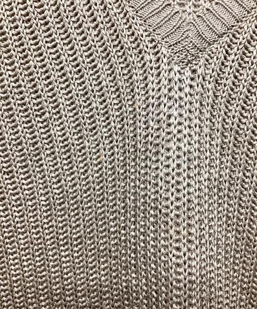 GIORGIO ARMANI（ジョルジョアルマーニ）GIORGIO ARMANI (ジョルジョアルマーニ) ローゲージVネックコットンニット ベージュ サイズ:50の古着・服飾アイテム