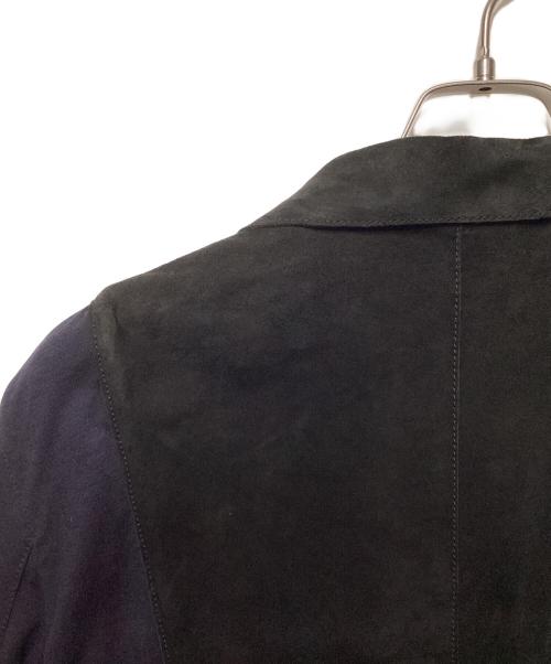 ARMANI COLLEZIONI（アルマーニ コレツィオーニ）ARMANI COLLEZIONI (アルマーニ コレツィオーニ) スウェード切替ジャケット ブラック×ネイビー サイズ:52の古着・服飾アイテム