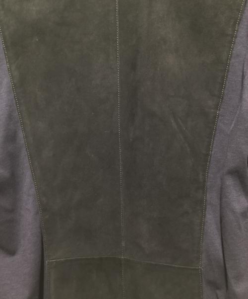 ARMANI COLLEZIONI（アルマーニ コレツィオーニ）ARMANI COLLEZIONI (アルマーニ コレツィオーニ) スウェード切替ジャケット ブラック×ネイビー サイズ:52の古着・服飾アイテム