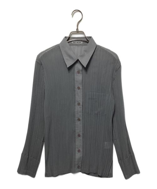 ISSEY MIYAKE（イッセイミヤケ）ISSEY MIYAKE (イッセイミヤケ) プリーツブラウス グレー サイズ:Mの古着・服飾アイテム
