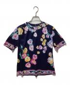 LAONARDレオナード）の古着「総柄カットソー」｜ネイビー