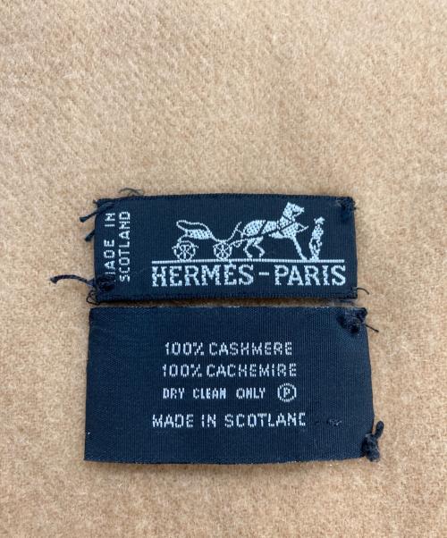 HERMES（エルメス）HERMES (エルメス) カシミヤ大判ストール ベージュの古着・服飾アイテム