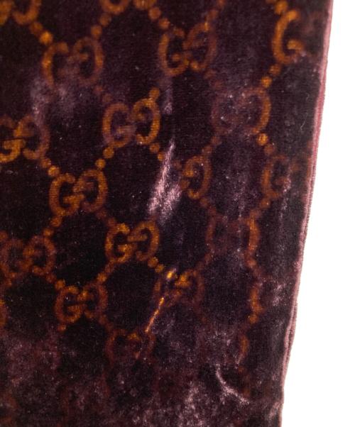 GUCCI（グッチ）GUCCI (グッチ) GGロゴ ベルベットストール パープルの古着・服飾アイテム