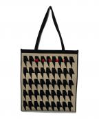 MARNIマルニ）の古着「千鳥柄ジャガードトートバッグ」｜ブラック×ベージュ