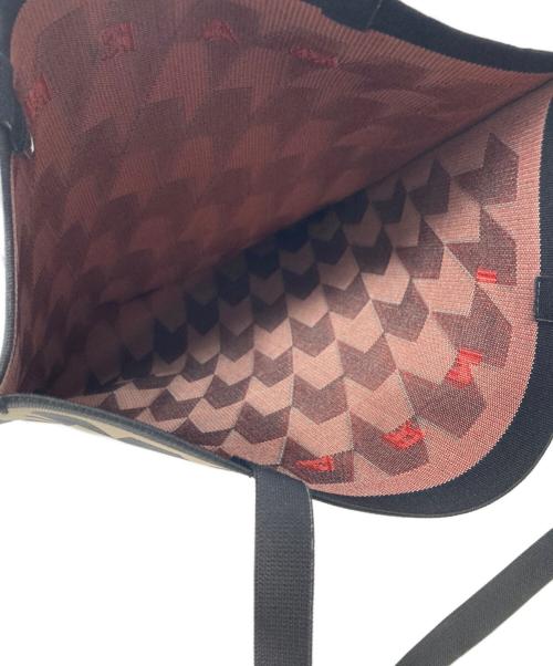 MARNI（マルニ）MARNI (マルニ) 千鳥柄ジャガードトートバッグ ブラック×ベージュの古着・服飾アイテム