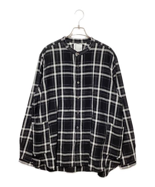BRU NA BOINNE（ブルーナボイン）BRU NA BOINNE (ブルーナボイン) スナフチェックシャツ ブラック サイズ:Ｌの古着・服飾アイテム