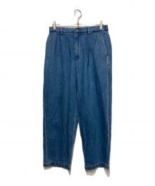 Adam et Rope（アダム エ ロペ）の古着「ワイド イージー ブリーチ デニムパンツ」｜インディゴ