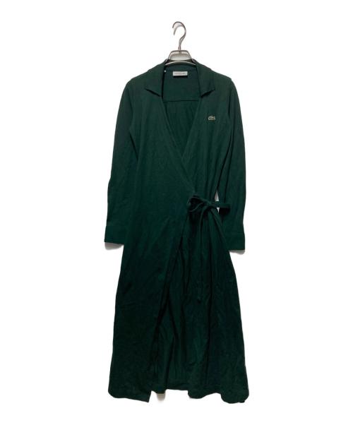 LACOSTE（ラコステ）LACOSTE (ラコステ) ポロシャツディテールラップドレス グリーン サイズ:34の古着・服飾アイテム