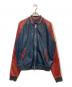 DIESEL（ディーゼル）の古着「ボンバーレザージャケット」｜ネイビー×レッド