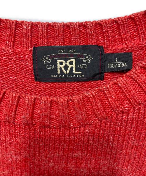 RRL（ダブルアールエル）RRL (ダブルアールエル) コットンボーダーニット レッド サイズ:Ｌの古着・服飾アイテム