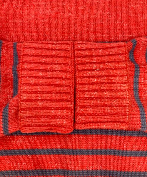 RRL（ダブルアールエル）RRL (ダブルアールエル) コットンボーダーニット レッド サイズ:Ｌの古着・服飾アイテム