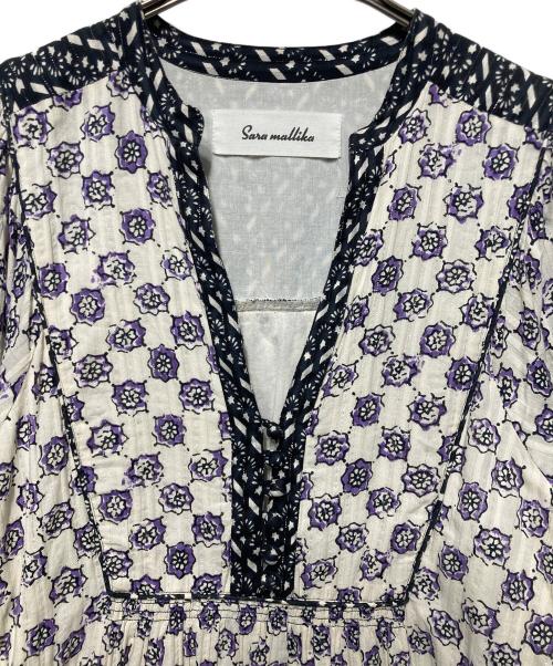 sara mallika（サラマリカ）sara mallika (サラマリカ) エスニックドレス アイボリー×パープル サイズ:Mの古着・服飾アイテム