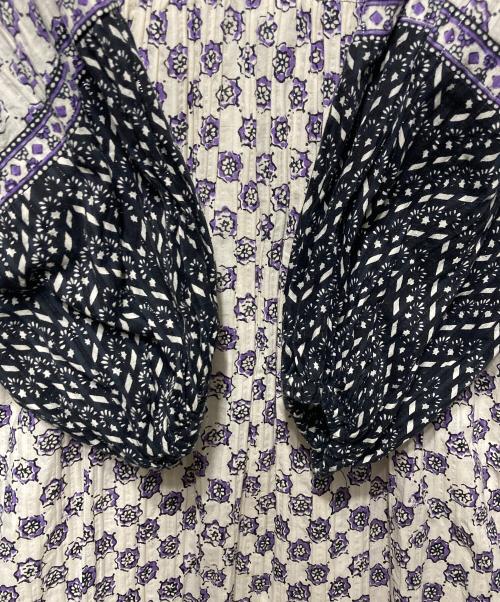 sara mallika（サラマリカ）sara mallika (サラマリカ) エスニックドレス アイボリー×パープル サイズ:Mの古着・服飾アイテム