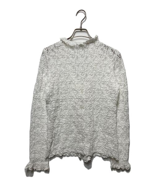 CODE A（コードエー）CODE A (コードエー) fluffy lace blouse ホワイト サイズ:FREEの古着・服飾アイテム