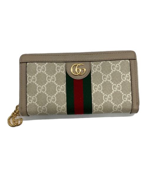 GUCCI（グッチ）GUCCI (グッチ) ジップアラウンドウォレット ベージュの古着・服飾アイテム