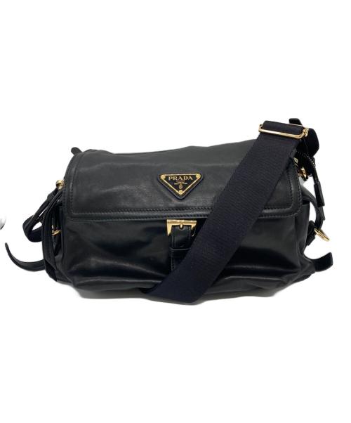 PRADA（プラダ）PRADA (プラダ) エクスプローラーラージナッパレザーショルダーバッグ ブラックの古着・服飾アイテム