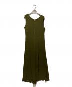 Y's bis iwishワイズビス・アイウィッシュ）の古着「レーヨンワッシャーノースリーブワンピース」｜グリーン