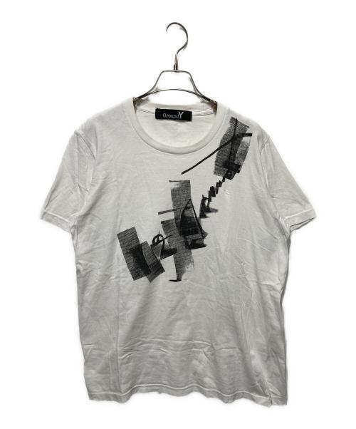 GROUND Y（グラウンドワイ）GROUND Y (グラウンドワイ) プリントTシャツ ホワイト サイズ:3の古着・服飾アイテム