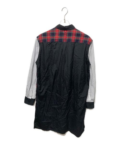 s'yte（サイト）s'yte (サイト) ドッキングロングシャツ ブラック×レッド サイズ:3の古着・服飾アイテム