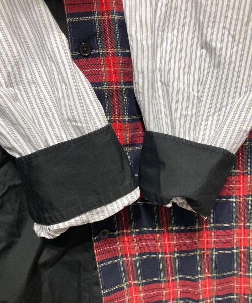 s'yte（サイト）s'yte (サイト) ドッキングロングシャツ ブラック×レッド サイズ:3の古着・服飾アイテム