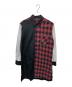 s'yte（サイト）の古着「ドッキングロングシャツ」｜ブラック×レッド