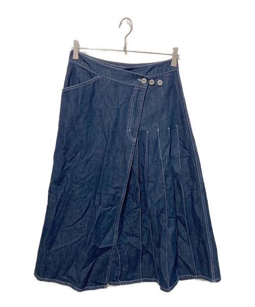 BEAMS BOY（ビームスボーイ）BEAMS BOY (ビームスボーイ) ラップ プリーツ スカート インディゴ サイズ:1の古着・服飾アイテム