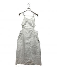 UNITED TOKYO（ユナイテッドトーキョー）の古着「ギャザーホールサッカーワンピース」｜ホワイト