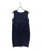 PLEATS PLEASEプリーツプリーズ）の古着「プリーツチュニック」｜ネイビー